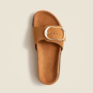 J. Crew Colbie Big Buckle Suede  Slide Sandals NIB $198